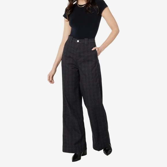 AG Tailored Deven Pant High Rise Ultra Wide Leg Trouser Plaid Sz 30 NEW - Picture 4 of 12